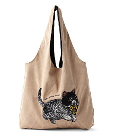 as know as 猫バリコーデュ刺繍トート レディース 小物 バッグ トートバッグ トートバッグ コーデュロイ エコバッグ 動物モチーフ 刺繍 ドゥバズ