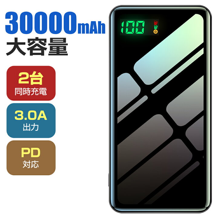 楽天市場 薄型 モバイルバッテリー mah 超大容量モバイルバッテリー 18w Pd対応 Qc対応 軽量 2台同時に充電 急速充電 Lcd残量表示 スマホ 持ち運び バッテリー 防災 地震 旅行 出張 アウトドア 緊急用 Iphone Ipad Android対応 Pse認証済 父の日 送料無料
