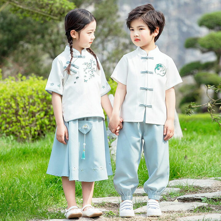楽天市場】漢服 子ども服 女の子 中華服 2点セット 中国風 トップス 