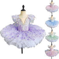 子供バレエ ワンピース tutu 7色 3つタイプ 超美しい バレエ用品 花レース 刺しゅう スパンコール 総柄 …
