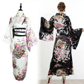着物 コスプレ衣装 着物ドレス 浴衣 ロング丈 レディース ハロウィン 衣装 全9色 桜柄 花柄 舞台 ステージ衣装 ロング丈着物ドレス コスチューム ハロウィーン イベント祭り 和風 和物 女性 かわいい 大人 仮装 カラフル アニメ 写真撮影 お祭り セクシー
