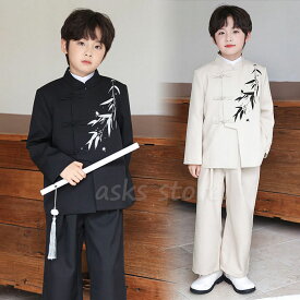 子どもスーツ 男の子 フォーマル スーツ キッズ セットアップ ジュニア服 秋 春 竹柄 入学式 子供スーツ 中華風 発表会 入園式 こども 子供服 フォーマルスーツ ジュニア ベビースーツ 結婚式 卒園式 卒業式 司会 演出 お受験 面接 入学準備 七五三 小学生 保育園 90-170cm