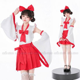 ハロウィン コスプレ 衣装 和服 上下セット セクシー 衣装 巫女 和服 ミニ丈 スカート トップス フレア袖 カチューシャ 可愛い 着物 花魁 コスチューム レディース コスプレ衣装 大人 こすぷれ 仮装 巫女 和装 魔女 忍者 時代劇 舞台 アニメ イベント 余興 宴会 仮装 学園祭