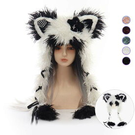 帽子 パイロットキャップ 被り物 女の子 レディース 配色 猫耳 グラデーション ネコ ふわふわ もこもこ リボン付き かわいい 暖かい 秋冬 冬物 小顔見え ロリータ アクセサリー 学園祭 ファション あったか 耳あて y2k 地雷系 防寒 保温 防風 雪遊び クリスマス 萌え系