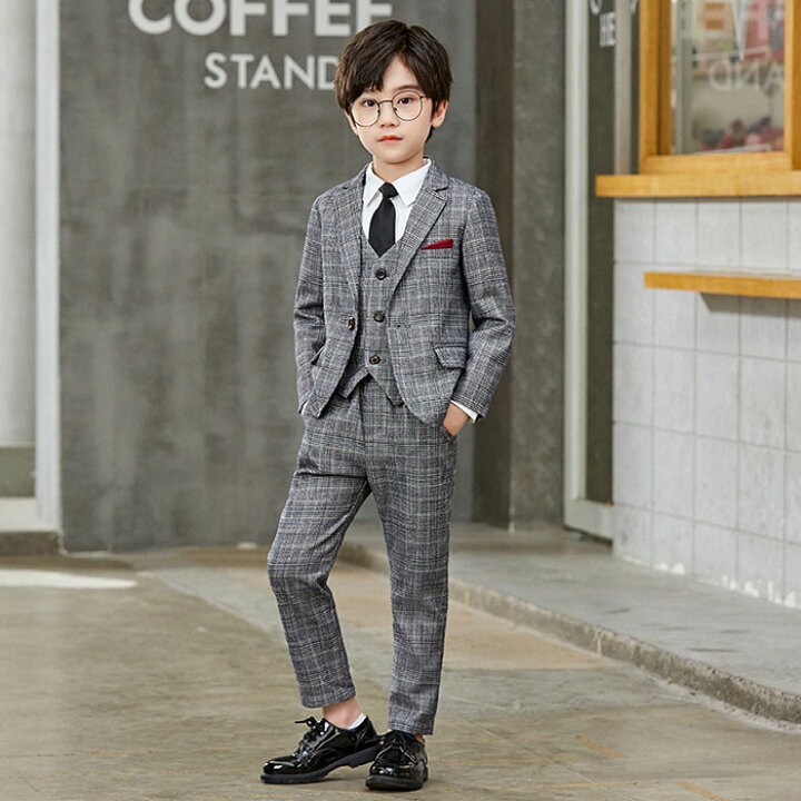 楽天市場】キッズスーツ 子供服 フォーマルスーツ 3点セット 4点セット 