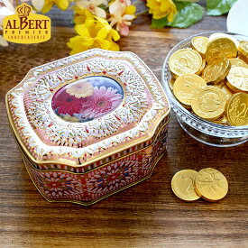 アルバート デイジー缶 チョコレート アルバートコイン エンボス缶 コイン型 ベルギーチョコレート スウィートデイジー お菓子缶 宝石箱 宝箱 かわいい おしゃれ Belgium ベルギー ティン缶 土産 手土産 輸入菓子 バレンタイン ギフト プレゼント FD251