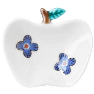 九谷焼 ハレクタニ リンゴ小皿 7cm 化粧箱付き 小皿 豆皿 箸休め りんご プレート 醤油皿 漬物皿 花 蝶々 てんとう虫 日本製 伝統工芸品 可愛い おしゃれ ギフト プレゼント 結婚祝い 御祝 引