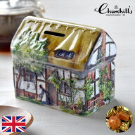 チャーチル 貯金箱缶 コテージ イングリッシュトフィー ティン缶入り キャラメル 貯金箱 イギリス UK Chu…