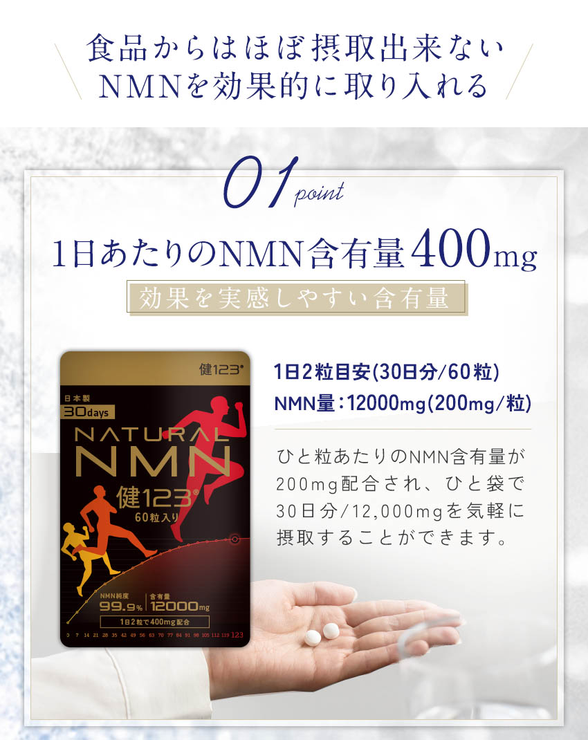 楽天市場】NMN サプリ 国内製造 30日分 60粒入り NMN含有量1日あたり