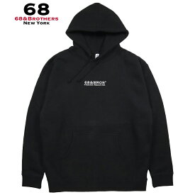 68&BROTHERS パーカー プルオーバー 68&ブラザーズ スウェット メンズ 男性 おしゃれ ブランド おしゃれ かっこいい 春 秋 冬 プレゼント ストリート ビッグシルエット 68bros012 ブラック M L XL