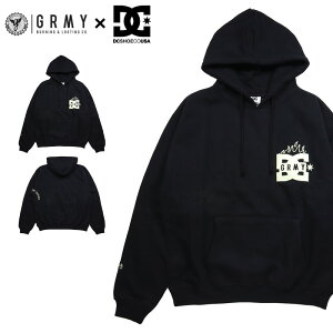 �O���C�~�[ �p�[�J�[ GRIMEY DC SHOES �R���{ �v���I�[�o�[�p�[�J�[ �����Y �t�[�h�t�� �X�g���[�g �u�����h �I�[�o�[�T�C�Y ������� �j�� �H �~ �v���[���g grimey25aw002 �u���b�N M L XL