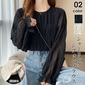 ＼半額以下SALE！全品【54%OFF】クーポン配布中！／シースルースキンインナー 無地 長袖 ストレッチ シャツブラウス ハイネック トップスインナー 透け感 韓国ファッション プリーツフレアスリーブシフォンブラウスゆったりロングスリーブ洋風トップス春秋