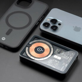 【MOMAX】モバイルバッテリー iPhone 14 Q.Mag Power マグネット式ワイヤレスバッテリー [ MagSafe対応 5,000mAh PSE技術基準適合 ] 送料無料 Magnetic Battery 5W/7.5W/10W/15W 出力 透明 iPhone13 iPhone12 iPhone SE(第2世代）