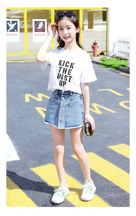 楽天市場 キッズ スカート見え デニム ショート キュロット パンツ ダメージ ジーンズ ボトムス 子供 服 女の子 プチプラ ファッション 小学生 中学生 幼稚園 子供服 流行 ジュニア おしゃれ 可愛い かっこいい 春 夏 秋 冬 子ども服 韓国子供服 110cm 1cm 130cm