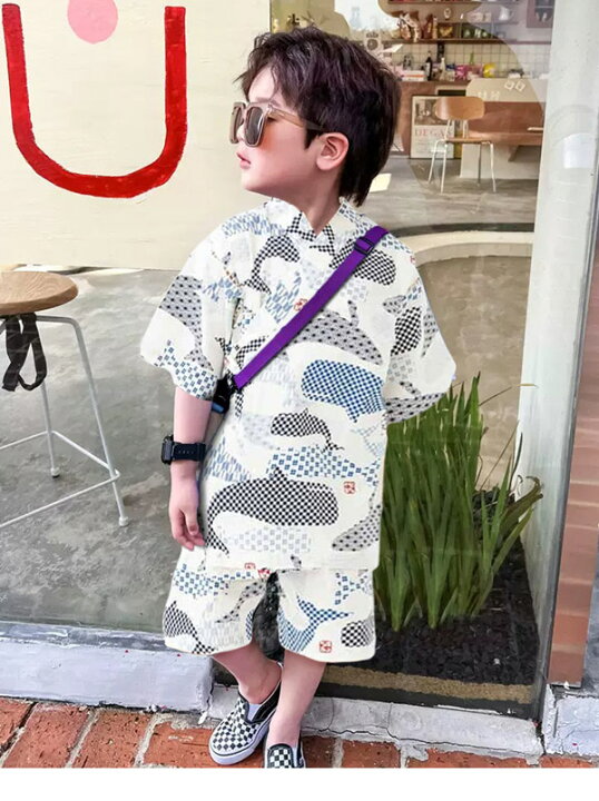 楽天市場】甚平 キッズ 男の子 女の子 子供 服 セットアップ 上下  