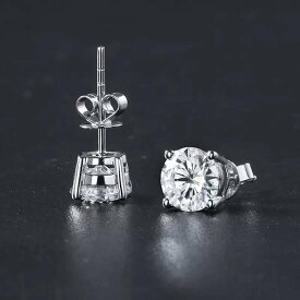 【送料 無料】ピアス シルバー925 モアッサナイト ブリリアンカット 0.5ct スタッド ピアス