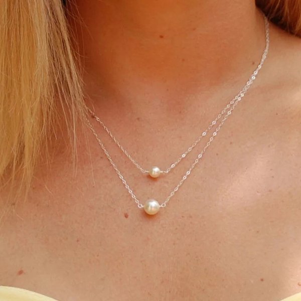 女性のファッションジュエリー 販売実績No.1 ネックレス 期間限定 シルバーカラー レディース ダブル真珠