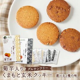 くまもと玄米クッキー 選べる内容量（個包装 2個入り）菊芋入り 送料無料 グルテンフリー クッキー お菓子 ヴィーガン ギフト スイーツ プチギフト きなこ 白ごま ダイエット 小麦粉不使用 vegan バレンタイン ホワイトデー