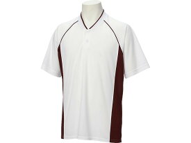 [asics]アシックスベースボールシャツ(BAD013)(0126)ホワイト/エンジ