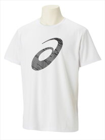 アシックス ドライビッグロゴ半袖シャツ 2031E019 100 ブリリアントホワイト×グレー