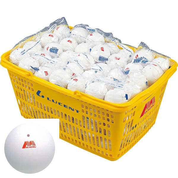 ソフトテニスボール 【おまけ付】 アカエム 人気ショップが最安値挑戦 軟式テニスボール試合球 ホワイト M30030 カゴ入り120球