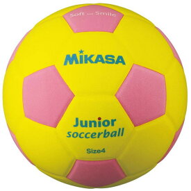 ミカサ スマイルサッカー 軽量4号球 ジュニア SF4J-YP イエロー×ピンク