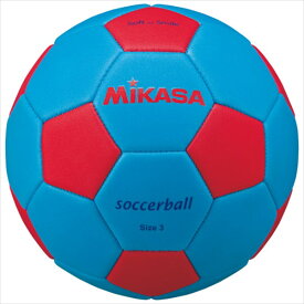 ミカサ スマイルサッカーボール3号球 縫い TPE素材 STPEF3-SBLR サックスブルー×ライトレッド