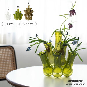 amabro ԕr t[x[X Ԋ KX ֑}  傫  }  hCt[  CeA NA O[ uE MULTI HOLE VASE