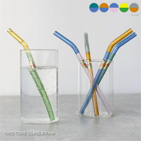 amabro TWO TONE GLASS STRAW ストロー ガラス 洗える ブラシ付き 大人 タンブラー ペットボトル エコ 環境に優しい おしゃれ インテリア 雑貨 デザイン かわいい ギフト プレゼント 贈り物 耐熱 食洗機対応 レンジ対応