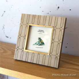 PHOTO FRAME ROHIT フォトフレーム ミニ 写真立て 壁掛け おしゃれ 結婚祝い 記念日 かわいい アンティーク インテリア オブジェ 置物 玄関 ベージュ ゴールド 真鍮 ブラス 正方形