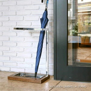 WOODEN UMBRELLA STAND アンブレラ スタンド 傘立て スリム 玄関 コンパクト かさ立て アンブレラスタンド アンブレラホルダー 省スペース シンプル ウッド 木製 木 スチール 北欧 おしゃれ ブラウ