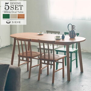 SIEVE �_�C�j���O�Z�b�g 4�l 165cm �ȉ~ ���C �I�[�N �k�� 4�l�p 6�l�|���Ή� �ؐ� �V�R�� �}�[�W 5�_�Z�b�g ���E���h�e�[�u�� �H��Z�b�g �ݑ�[�N �����[�g���[�N ���r���O�w�K �E���^���h�� 