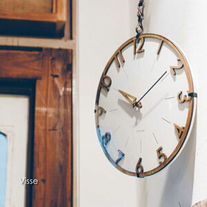 INTERFORM Visse 時計 壁掛け 電波 アンティーク アナログ 北欧 おしゃれ 雑貨 インテリア ナチュラル 贈り物 ウッド 木 結婚祝い 新築祝い 部屋 木製 リビング シンプル CL-3707