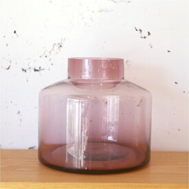 ビッグガラスベース モーブ 紫 ピンク パープル 花瓶 おしゃれ 大きい 大きな 大型 フラワーベース ガラス 色ガラス シンプル 北欧 インテリア かわいい アンティーク ヴィンテージ 枝物 ドライフラワー くすみカラー HS2824