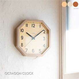 インターゼロ OCTAGON CLOCK 電波時計 時計 壁掛け アンティーク アナログ 北欧 モダン おしゃれ 雑貨 贈り物 結婚祝い 新築祝い 部屋 リビング シンプル 高級感 ウッド 木 木製 ブラウン ナチュラル グレー 八角形 オクタゴン CH-054