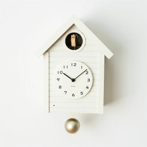 鳩時計 北欧 おしゃれ 木製 掛け時計 置き時計 兼用 クック―クロック インターゼロ Cuckoo CLOCK 日本製 静音 振り子時計 時報機能 夜間センサー付き ナチュラル 北欧デザイン 壁掛け 卓上 ホワ