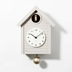 鳩時計 北欧 おしゃれ 木製 掛け時計 置き時計 兼用 クック―クロック インターゼロ Cuckoo CLOCK 日本製 静音 振り子時計 時報機能 夜間センサー付き ナチュラル 北欧デザイン 壁掛け 卓上 ホワ