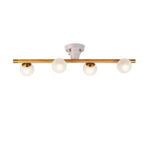 INTERFORM Poiret -baum-(電球なし) 4灯 北欧 シーリングライト アンティーク リビング 寝室 6畳 8畳 レトロ 天井 シンプル 照明 照明器具 天井照明 直付け おしゃれ カフェ風 木製 ウッド 木 ナチュラ