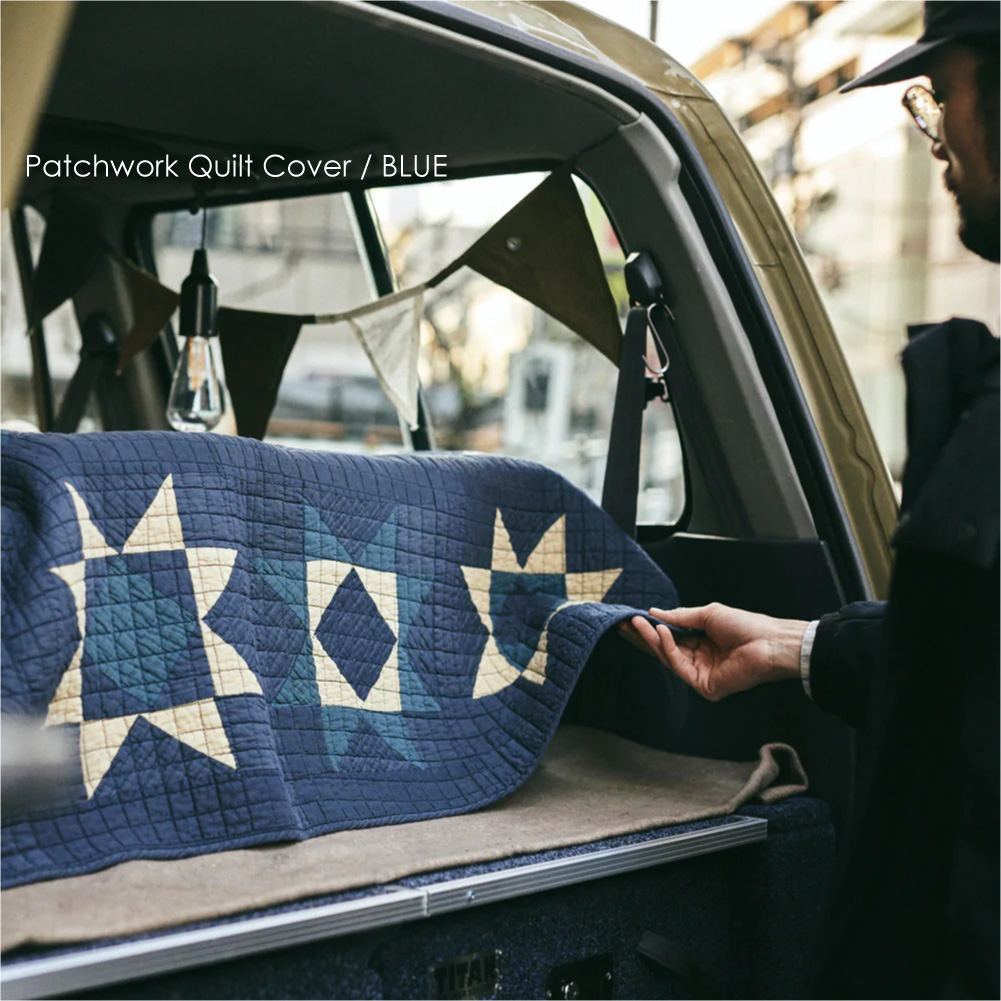 楽天市場】BASSHU Patchwork Quilt Cover / BLUE パッチワーク キルト 