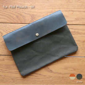 fur. Flat Pouch - M ポーチ 小物入れ ケース カバー かわいい おしゃれ メンズ シンプル iPad 10.5インチ ケース カバー ベージュ カーキ レザー 革 帆布 キャンバス GB284【HL_NEW_18】