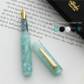 ＼ポイント最大37倍 27日 9:59まで／attache Marbled Fountain Pen アタシェ マーブル 万年筆 金 筆記用具 文房具 クリップ 細字 ブランド 日本 プレゼント ギフト 高級 かわいい おしゃれ シンプル 男性 女性 ブラック 黒 ホワイト 白 ネイビー グリーン ミント OR010