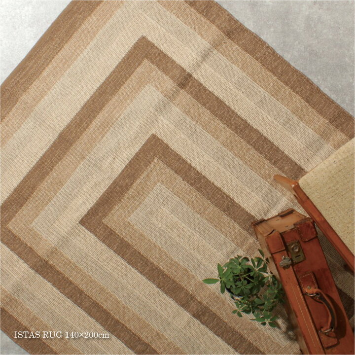 楽天市場】RugRu ISTAS RUG 140×200cm ラグ ラグマット 洗える 夏用 