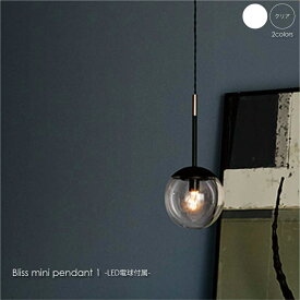 ＼ポイント最大36倍 11日 1:59まで／ART WORK STUDIO Bliss mini pendant 1(LED電球付属) 1灯 北欧 モダン ペンダントライト ダイニング カウンター トイレ 階段 玄関 丸 ガラスシェード ガラス 小型 シンプル 照明 照明器具 おしゃれ クリア ホワイト E17 60W LED AW-0602E