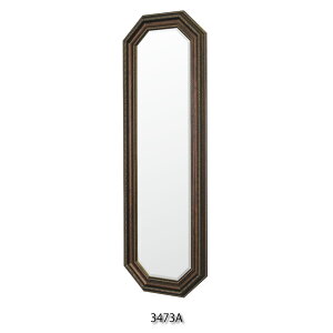 塩川光明堂 3473A ミラー 鏡 おしゃれ モダン アンティーク 北欧 インテリア クラシカル 壁 壁掛け 四角 長方形 玄関 飛散防止 ゴールド ブラウン 額縁 姿見 全身
