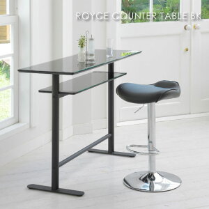 ROYCE COUNTER TABLE BK ���C�X�J�E���^�[�e�[�u�� �u���b�N �� ��120cm ����90cm �ݑ�Ζ� �ݑ�[�N �e�����[�N ��Ƒ� �Ƌ� ������� ���� �k�� �� �p�\�R�� �A�C�A�� �K���X ���[ �I�t�� GCT-2519