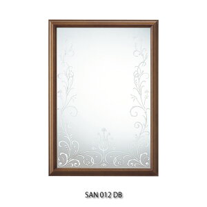 塩川光明堂 SAN 012 DB ミラー 鏡 おしゃれ モダン アンティーク 北欧 インテリア クラシカル 壁 壁掛け 四角 長方形 玄関 飛散防止 ブラウン 額縁