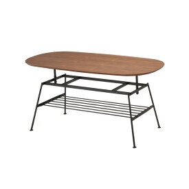 anthem Adjustable Table センターテーブル リビングテーブル コーヒーテーブル テーブル 収納 棚 高さ調整 楕円 オーバル ウォールナット 北欧 木製 木 ウッド おしゃれ かわいい アイアン 脚 ANT-2734BR