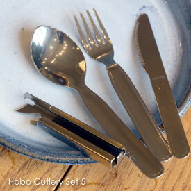 ＼ポイント最大37倍 17日 9:59まで／Hobo Cutlery Set 5 ホーボーカトラリーセット5 アウトドア キャンプ 食器セット スプーン フォーク ナイフ ボトルオープナー カンオープナー ステンレス ソロキャンプ コンパクト