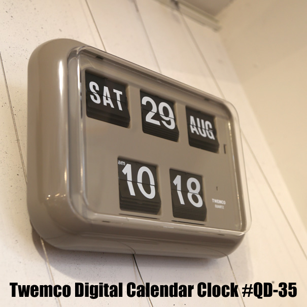 送料無料】Twemco Digital Calendar Clock #QD-35 “Gray”トゥエンコ