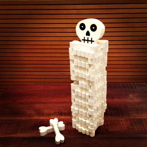 KIKKERLANDSTACKTHEBONESスタックザボーンズジェンガパーティーゲームパーティースカルガイコツドクロオシャレオブジェディスプレイホワイトユニーク骨プレゼントギフト贈り物おしゃれ家庭用かわいい10P12Oct14